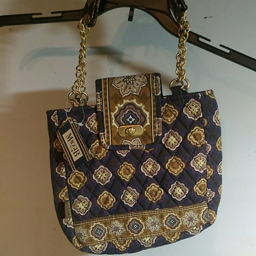 MaggiB French Country chain bag navy mosaic